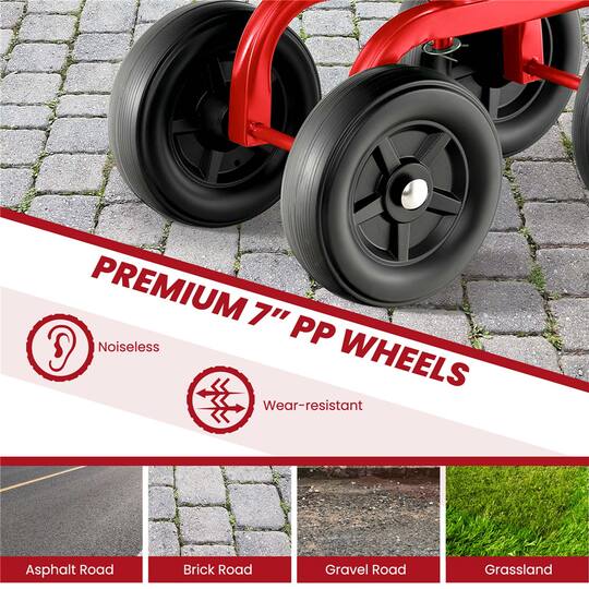 Costway Rolling Garden Cart Heavy Duty Height Adjustable Swivel Work Seat